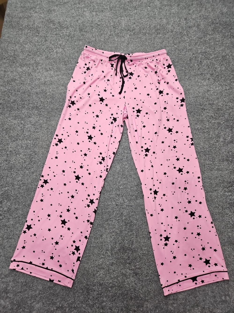Steve Madden Woman's Pajama Pant Size Medium Color Pink And Black Stars